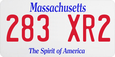 MA license plate 283XR2