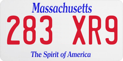 MA license plate 283XR9