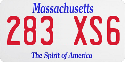 MA license plate 283XS6