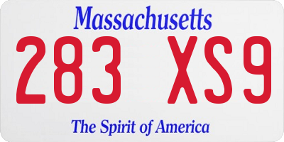 MA license plate 283XS9