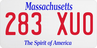 MA license plate 283XU0