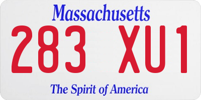 MA license plate 283XU1