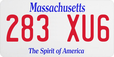 MA license plate 283XU6