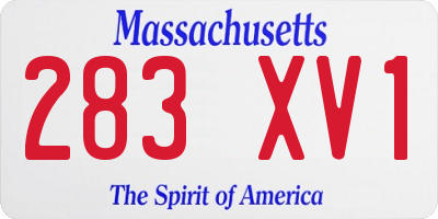 MA license plate 283XV1