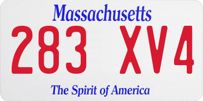 MA license plate 283XV4