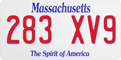 MA license plate 283XV9