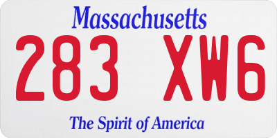 MA license plate 283XW6