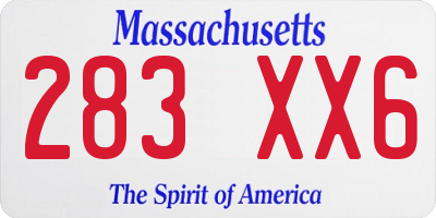 MA license plate 283XX6