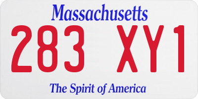 MA license plate 283XY1