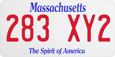 MA license plate 283XY2