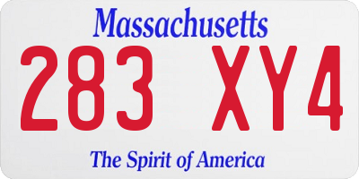 MA license plate 283XY4