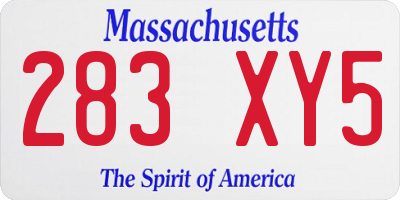MA license plate 283XY5