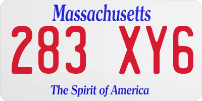 MA license plate 283XY6