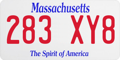 MA license plate 283XY8