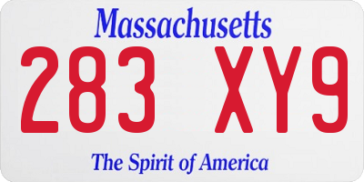MA license plate 283XY9