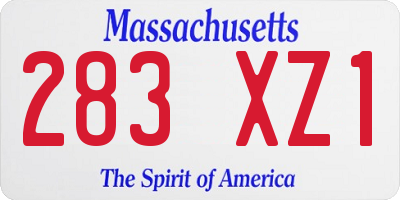 MA license plate 283XZ1