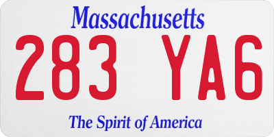 MA license plate 283YA6