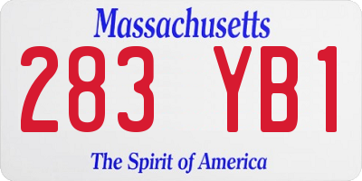 MA license plate 283YB1