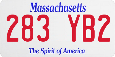 MA license plate 283YB2