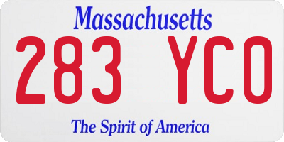 MA license plate 283YC0