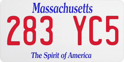 MA license plate 283YC5