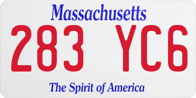 MA license plate 283YC6