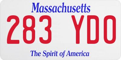 MA license plate 283YD0