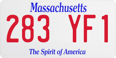MA license plate 283YF1