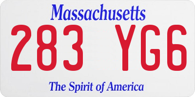 MA license plate 283YG6