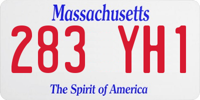 MA license plate 283YH1