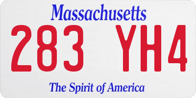 MA license plate 283YH4