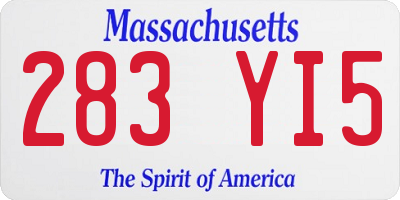 MA license plate 283YI5