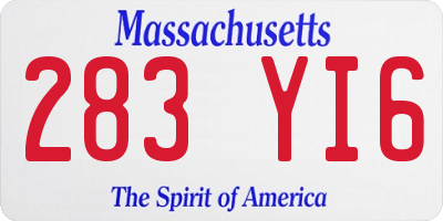 MA license plate 283YI6