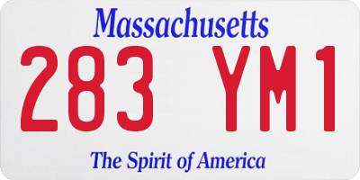 MA license plate 283YM1