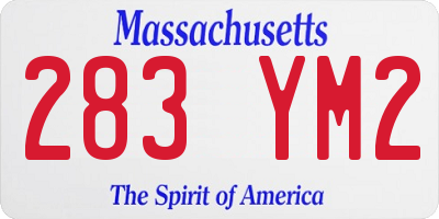 MA license plate 283YM2
