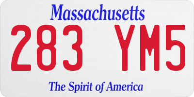 MA license plate 283YM5