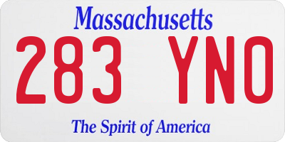 MA license plate 283YN0