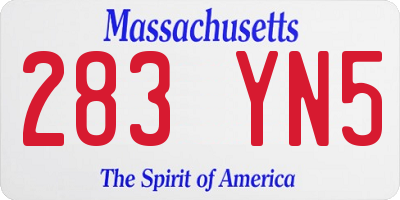 MA license plate 283YN5