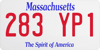 MA license plate 283YP1