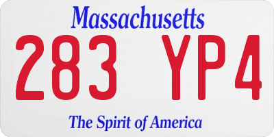 MA license plate 283YP4