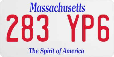 MA license plate 283YP6