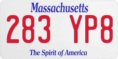 MA license plate 283YP8