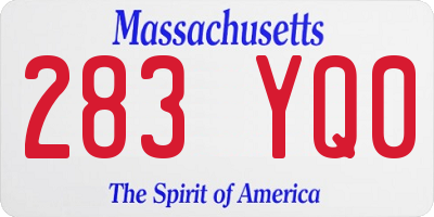 MA license plate 283YQ0