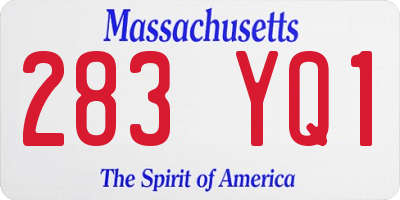 MA license plate 283YQ1