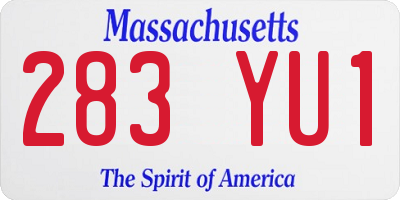 MA license plate 283YU1