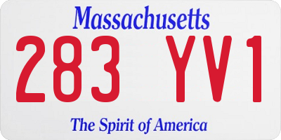MA license plate 283YV1