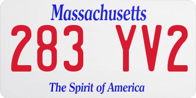 MA license plate 283YV2