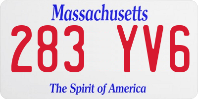 MA license plate 283YV6