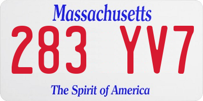 MA license plate 283YV7