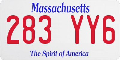 MA license plate 283YY6